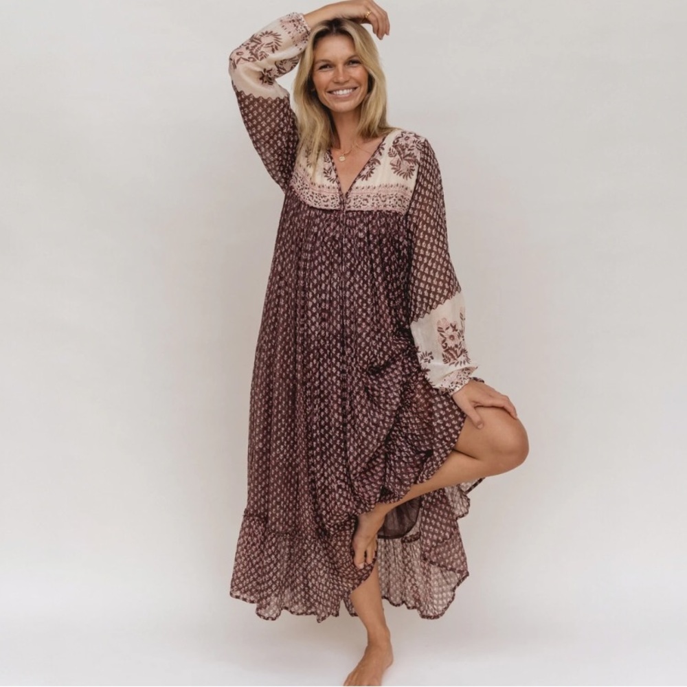 Daughters of India Rooh Maxi Dress in Cacao S